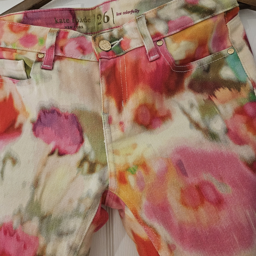 Kate Spade Multicolor Floral Ankle Jeans